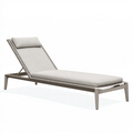 Sonnenliege 200 x 70 x 85 cm Aluminium Beige mit verstellbarer Rückenlehne für Garten und Terrasse