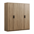 Kleiderschrank 200 cm breit 60 cm tief 200 cm hoch Holzwerkstoff Eichenholzoptik mit 4 Türen
