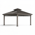 Gartenpavillon 300 x 300 x 290 cm Metall Anthrazit mit Doppeldach