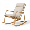 Schaukelstuhl 100 x 70 x 100 cm Holz Beige gepolstert skandinavischer Stil
