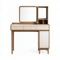 Schminktisch 120 x 45 x 150 cm Holzwerkstoff Braun Weiß mit Spiegel und Stauraum